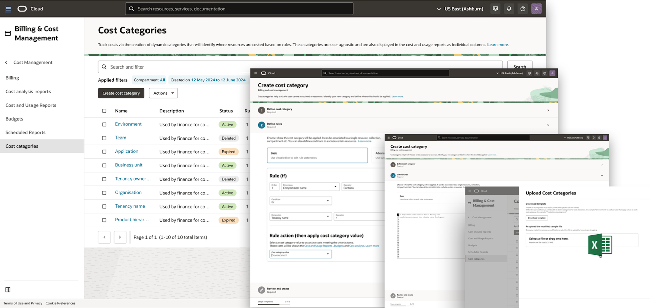 Create cost category flow mockup